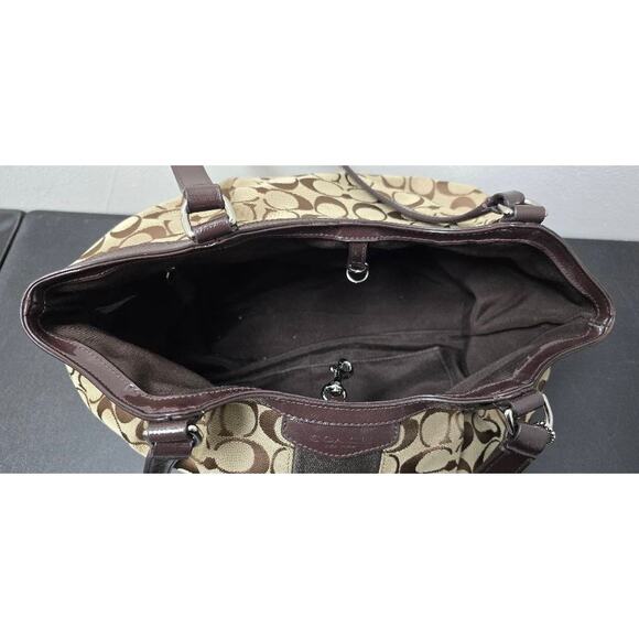 Coach Signature Brown Handbag Purse with Dust Cover - Picture 7 of 10